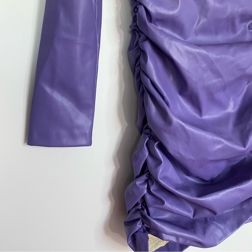 Zara Faux Leather Dress Long Sleeves in Purple - Picture 11 of 16